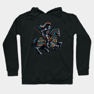 Decorated medieval knight with lance - jousting Hoodie